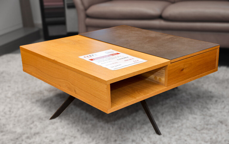 Couchtisch 360° drehbar & Keramikplatte aufklappbar